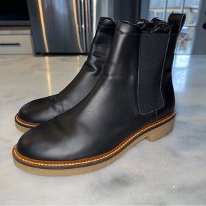Everlane The Italian Leather Chelsea Boot-Black-Gum Outsole-Women's SZ 9